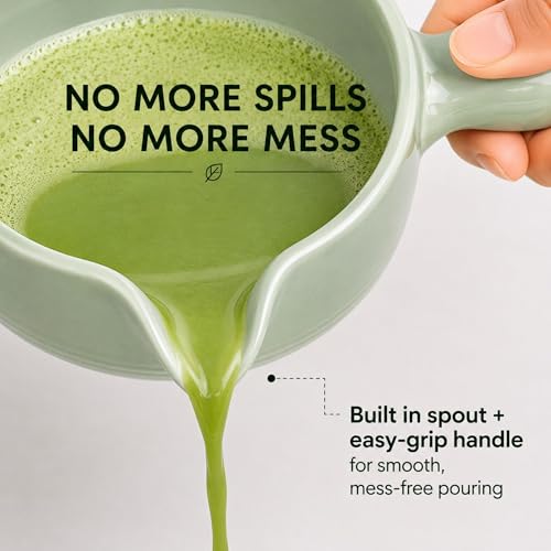 HAPPY PATH & CO Patented Matcha Bowl Set with Handle & Spout