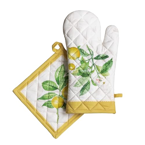 100% Cotton Oven Mitt & Pot Holder Set