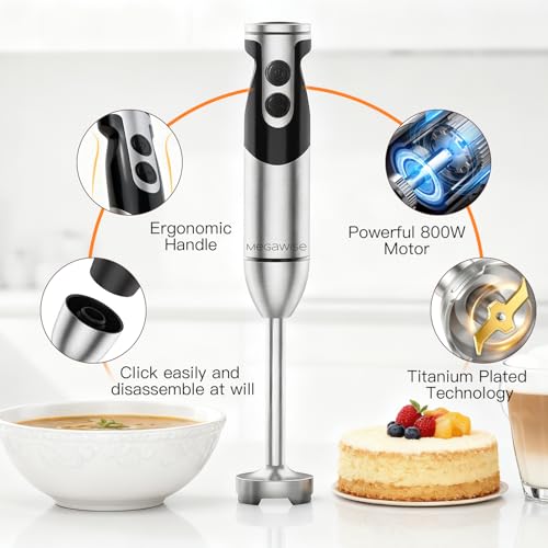 Hand Blender Immersion Blender Handheld 12