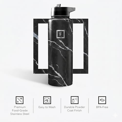 40 oz Wide Mouth Water Bottle with Straw