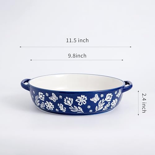 Pie Pan Ceramic Pie Dish 9.8 Inches Pie Plate Porcelain Deep Dish Pie Pan Non
