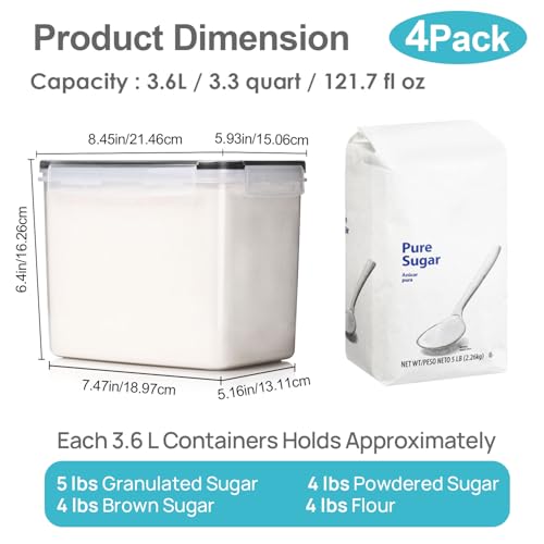 3.6L Food Storage Containers (4 Count)