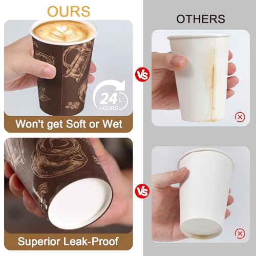 12 oz 180 Pack Coffee Cups Disposable Thickened Paper Coffee Cups (180 Count)