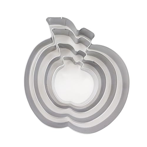 Apple Cookie Cutter Set with Leaf (4 Count)