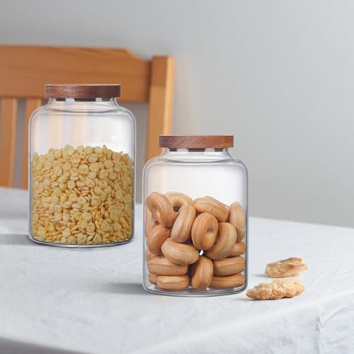 Large Glass Jar with Lid Set of 2