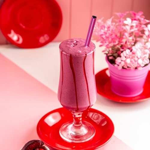 8.5” Heart Shaped Stainless Steel Straws Fit for Smoothie (16 Count)