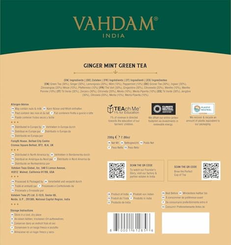 Ginger Mint Green Tea Bags (100 Count)