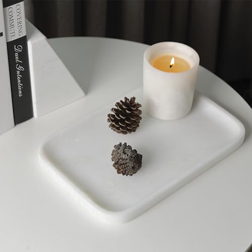 Vanity Tray 11.8inch Marble Bathroom Tray for Countertop