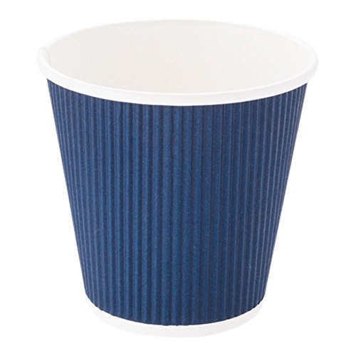 Ripple Wall Coffee Cups 500 Count 8 Ounce Insulated Midnight Blue Paper Cups