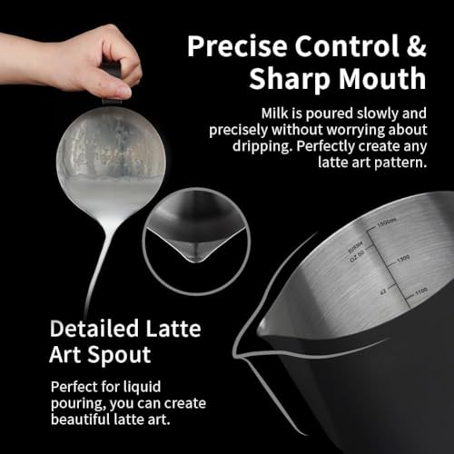 50oz Milk Frothing Pitcher Stainless Steel Espresso Steaming Jug