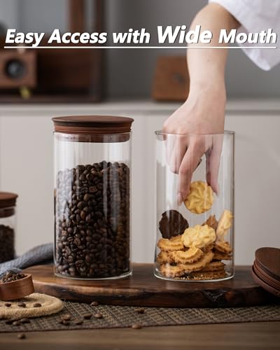 37 oz Coffee Canister with Scoop and Wooden Lids