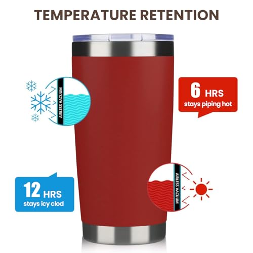 20oz Tumbler 8 Pack Double Wall Vacuum Insulated Travel Mug Bulk (8 Count)