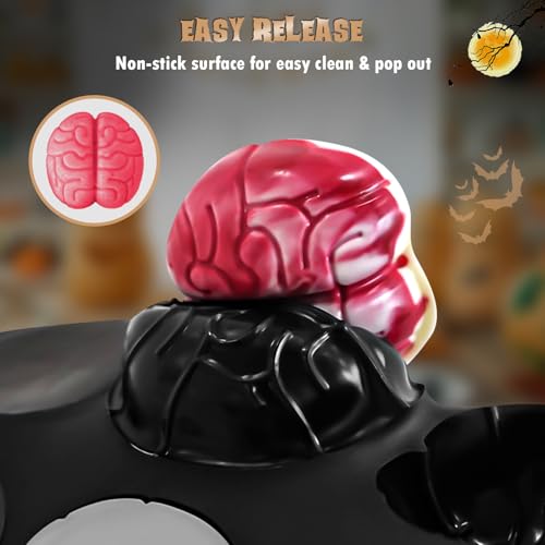 Halloween Brain Silicone Molds 2 Pack 6 Cavity