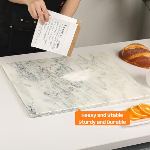 Marble Cheese and Pastry Board 16x20 Inch White Marble Board Large ﻿