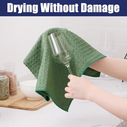 Microfiber Waffle Weave Kitchen Towels Set (8 Count)