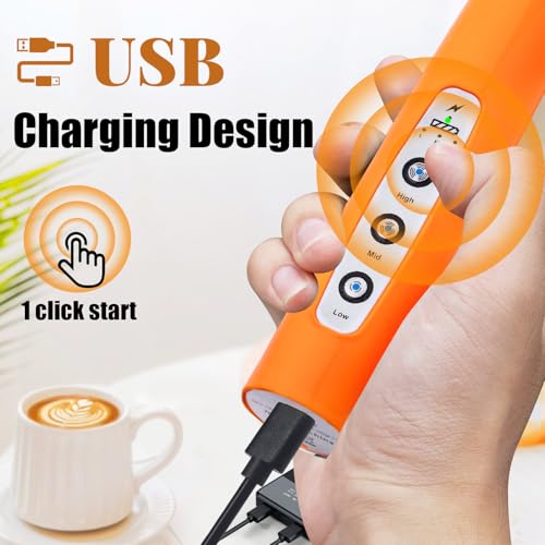 Orange Milk Frother Wand for Coffee