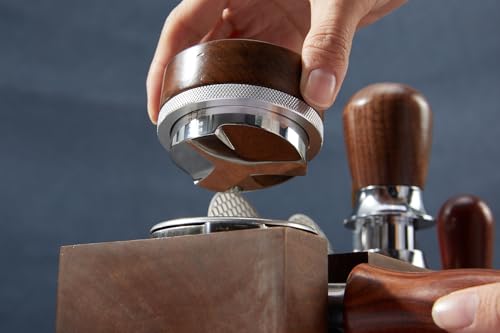 54mm distributor called Adjustable Depth espresso leveler Compatible with Breville Machine Accessories The coffee leveler Made of Stainless Steel and Walnut wood