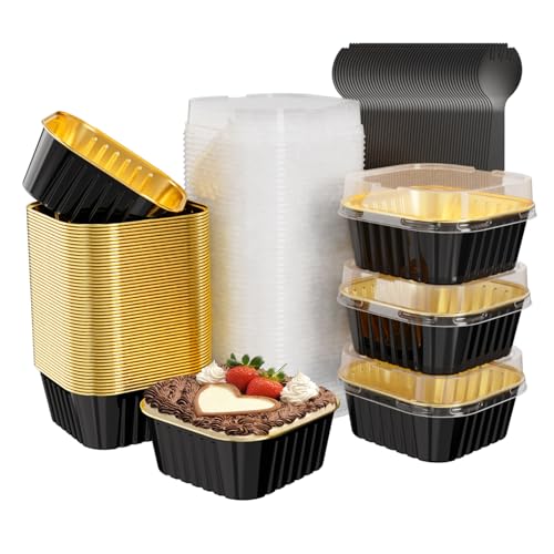 50 Pack Mini Cake Pans with Lids (50 Count)