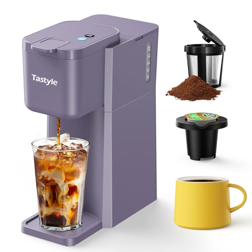 Mini Single Serve Hot and Iced Coffee Maker for K Cup and Ground