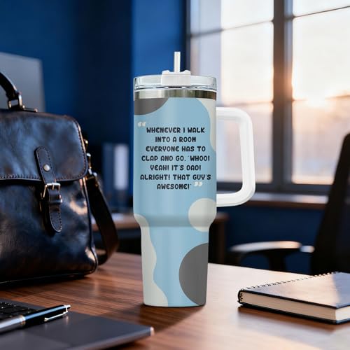 Dad Daddy Cartoon It's 40 oz Tumbler with Handle