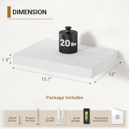 White Floating Shelves (2 Count)
