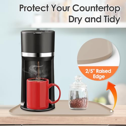 Silicone Coffee Maker Mat with Lip for Countertops