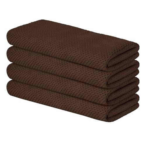 100% Cotton Dark Coffee Waffle Weave Kitchen Dish Cloths