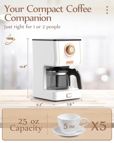 Retro Style Coffee Machine with 25 Oz Glass Coffee Pot