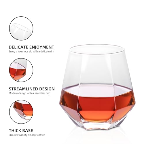 Hexagonal Whiskey Glass 13.53 oz (2 Count)