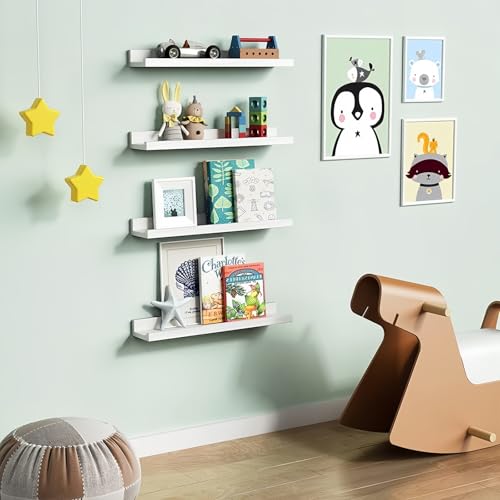 24 Inch Floating Nursery Book Shelves (4 Count)