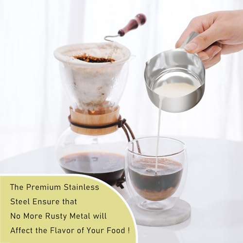 2PCS 1-1/2CUP(360ml) Measuring Cup, 18/8 Stainless Steel Measure Scoop (2 Count)