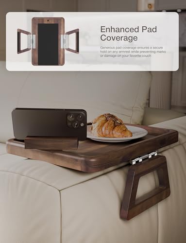 Sofa Arm Tray with 360° Phone Holder