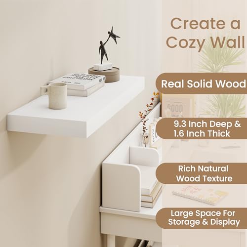 White Floating Shelves 24 Inch Long (2 Count)