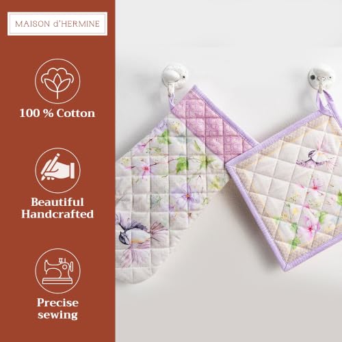 100% Cotton Oven Mitt & Pot Holder Set (2 Count)