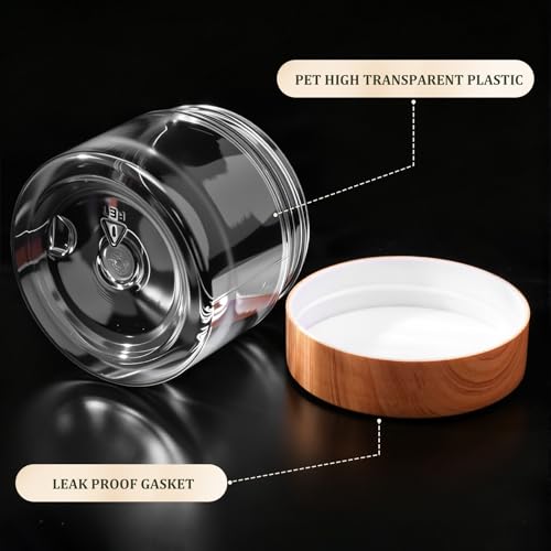 4 Pcs Plastic Jars Wide Mouth with Lids (4 Count)