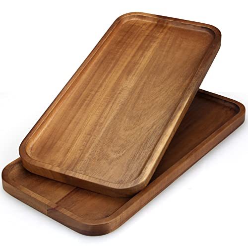 Large Wooden Serving Tray for Decor Charcuterie Boards Acacia Wood Platters