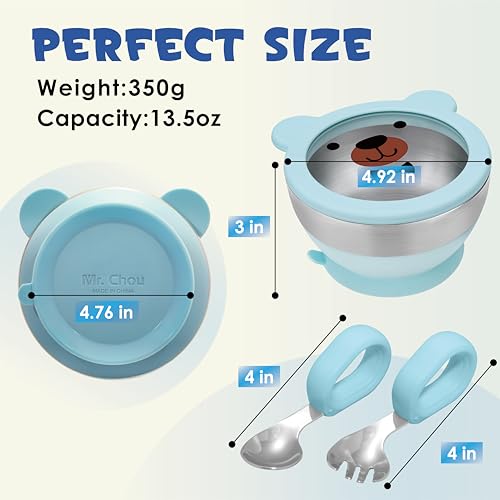 Suction Baby Bowl Set with Spoon & Fork