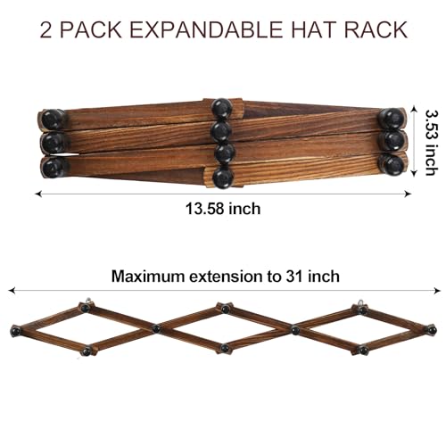 2 Pack Accordion Hat Rack for Wall (2 Count)