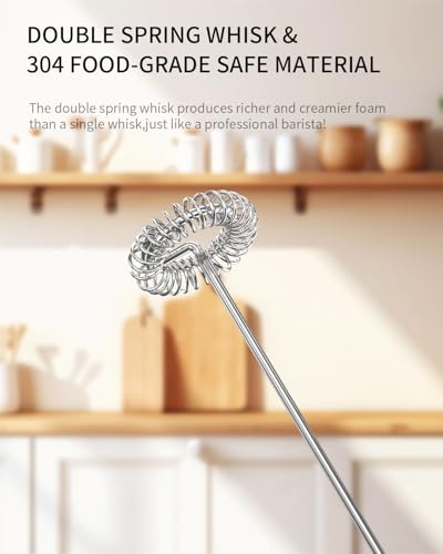 Rechargeable Milk Frother Handheld with Stand
