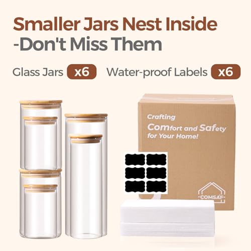 Glass Storage Jars 6 Pack (6 Count)