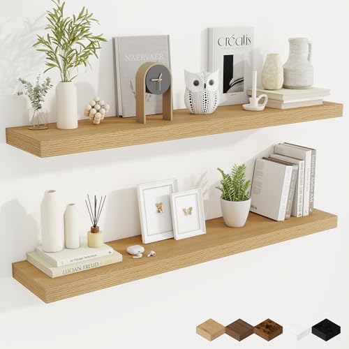 48 Inch Oak Floating Shelves (2 Count)