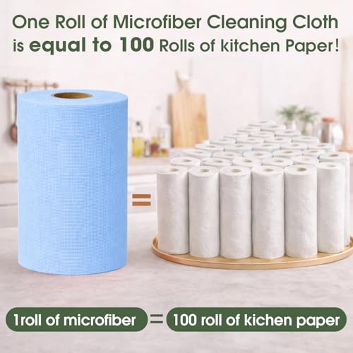Microfiber Cleaning Cloth Roll (100 Count)