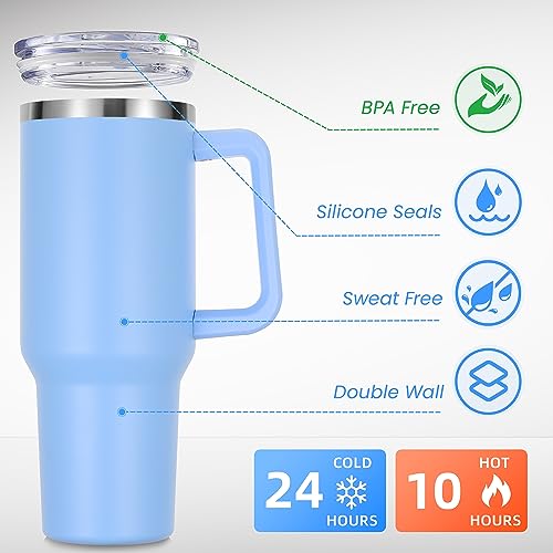 40 oz Tumbler with Handle and Straw