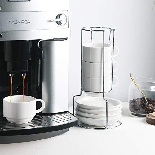 Sweejar Porcelain Espresso Cups with Saucers (4 Count)