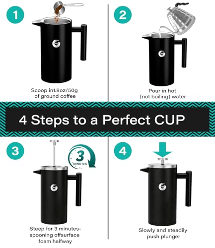 French Press Coffee Maker 34 oz