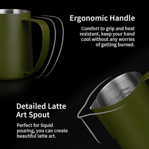 12oz Milk Frothing Pitcher Stainless Steel Espresso Steaming Jug