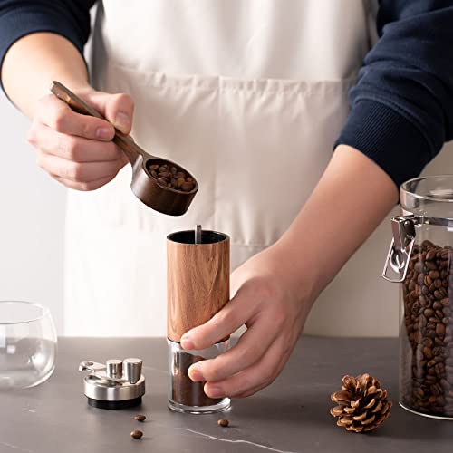 Wooden Coffee Scoop Small Long Handle Measuring Scoop for Jars and Containers (4 Count)