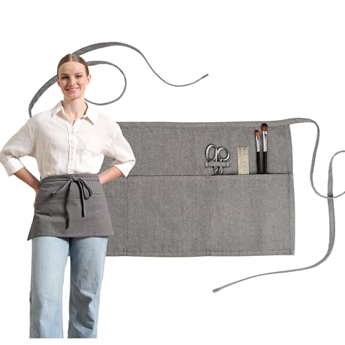 Chef Waist Aprons for Women with Pockets