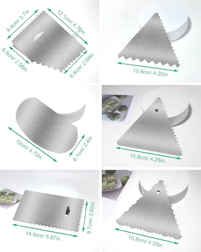 New 6pcs Cake Scraper 430 stainless Decorating Comb and Icing Smoother (6 Count)