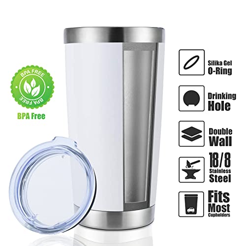20oz Stainless Steel Tumbler Bulk with Lid (8 Count)
